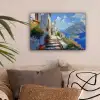 Trap - Huizen - Berglandschap - Zee canvas 2cm klein -sfeer1