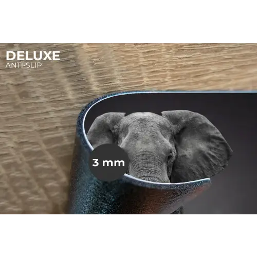 Olifant - Zwart - Wit - Rook Placemat vinyl groot -closeup