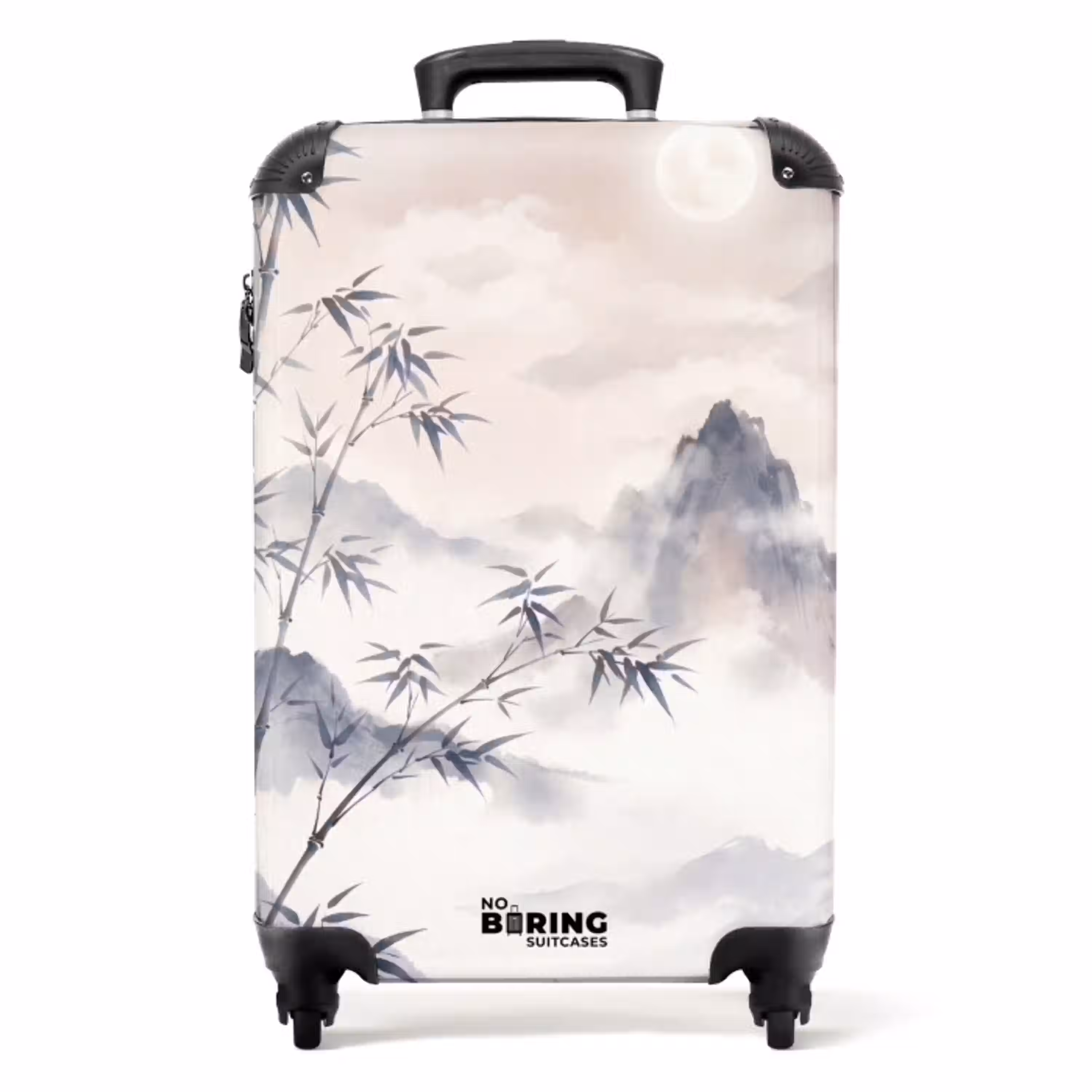 Bamboe - Azië - Grijs NBS - Handbagage koffer - Volwassenen Unisex middel -productfoto_recht