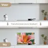 Lelie - Close up - Lichtroze keuken achterwand spatscherm klein -voor_na_NL