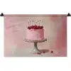 Taart - Pink - Cherry Wandkleed katoen klein -zz3d