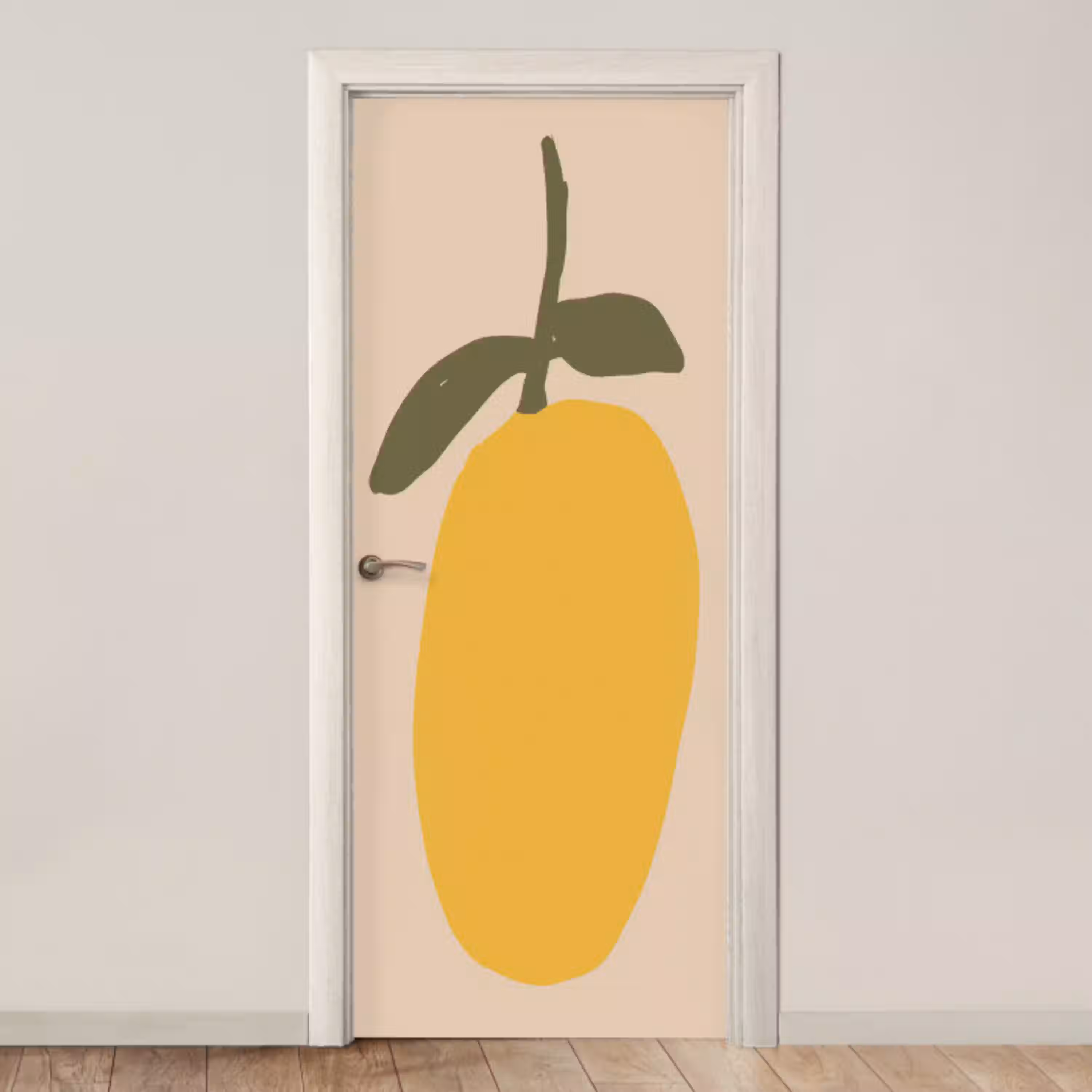 Fruit - Abstracte kunst - Modern deurposter klein -3d_beige