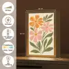 Minimalistisch - Bloemen - Bladeren - Roze Light Box met kabel (Tafellamp) klein -USP_NL