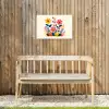 Illustratie - Bloemen - Bladeren - Roze Tuinposter op houten frame 2 cm dik klein -sfeer4