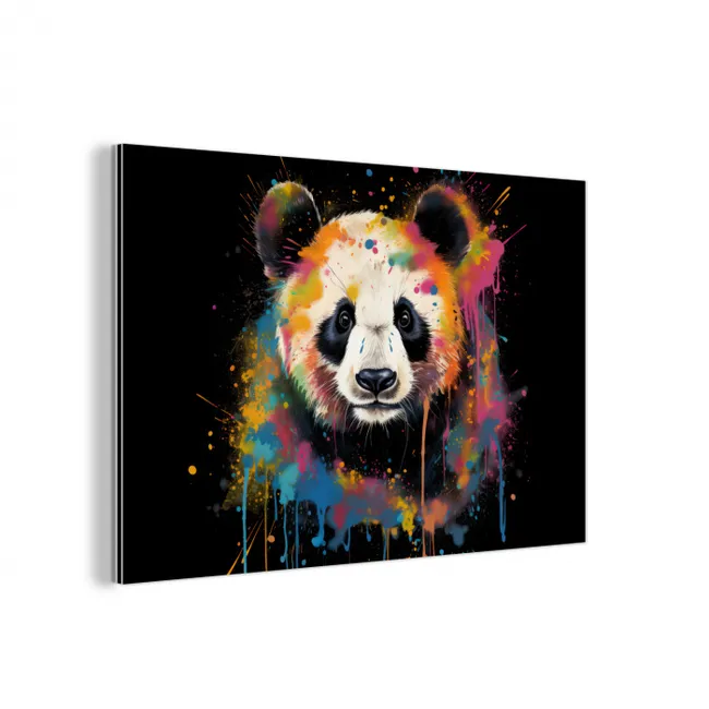 Panda - Graffiti - Dieren - Zwart - Kleuren aluminium wit klein -3d