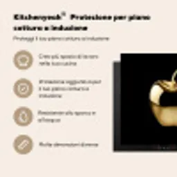 Appel - Goud - Chrome - Zwart Inductie beschermer vinyl 3mm middel -zzzsfeer2_ITA