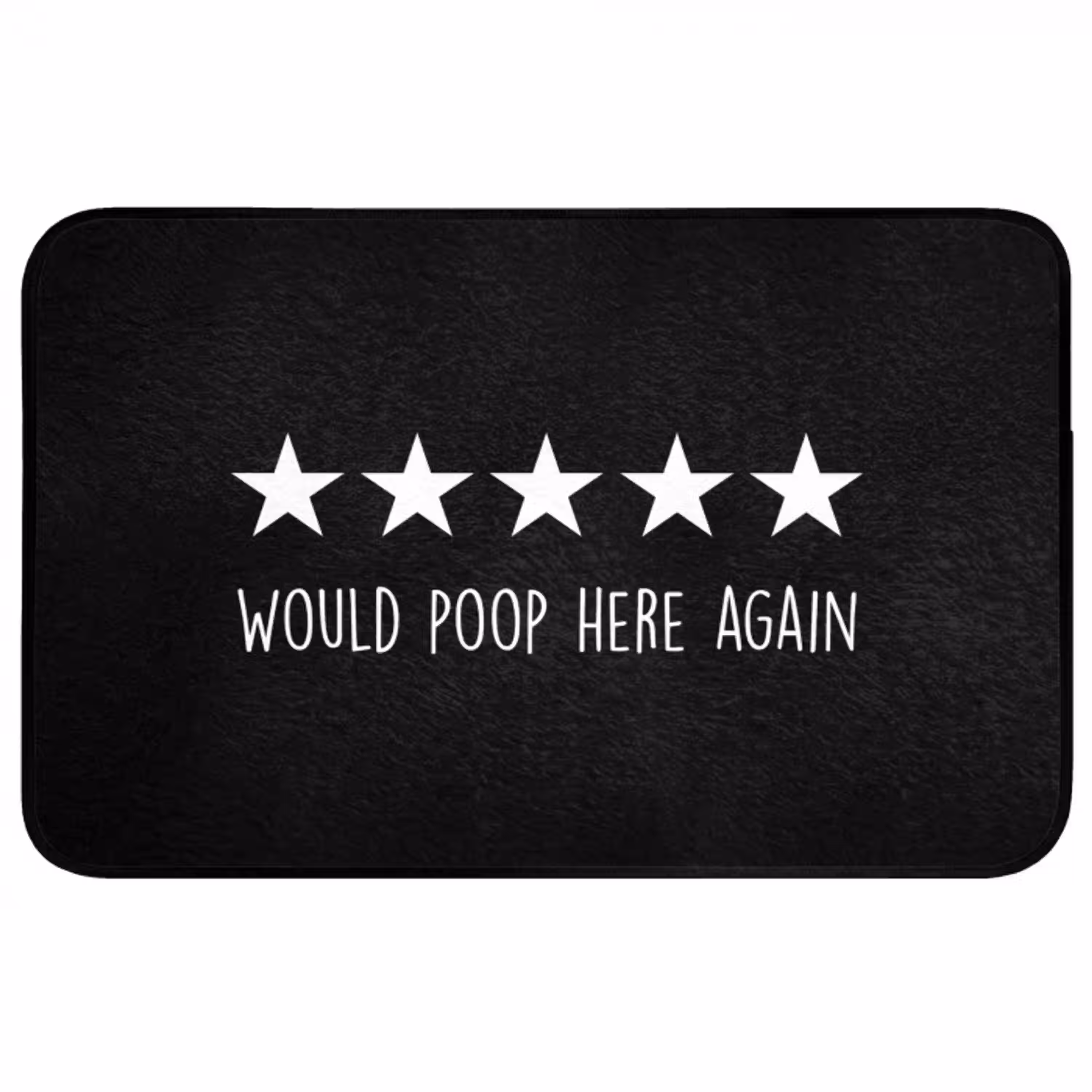 Quotes - Would poop here again - Humor - Zwart - Spreuk Badmat middel -3d
