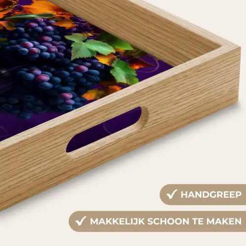 Vrouw - Paars - Druiven Dienblad Rechthoek middel -USP_HandgreepNL