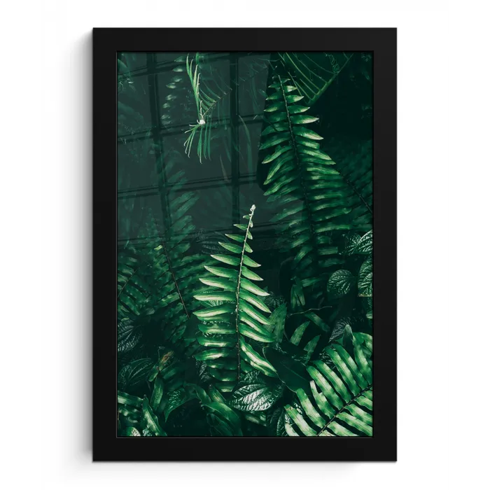 Bladeren - Jungle - Natuur - Tropisch - Planten fotolijst zwart zonder passe partout klein -3d