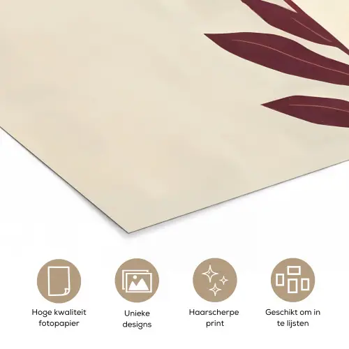 Vrouw - Minimalistisch - Bloem poster papier klein -closeup_NL