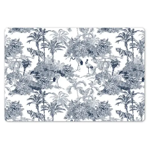Palmbomen - Jungle - Abstract - Blauw Placemat vinyl groot 368 -zzsfeer1_Kitchenyeah-website