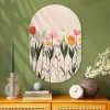 Pasteltinten - Bloemen - Illustratie Wandcirkel Ovaal Glas middel -sfeer2