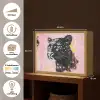 Zwart - Panter - Roze - Abstract Light Box met batterij (Wandlamp) middel -USP_websiteoverzichtNL