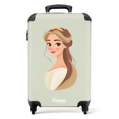 Prinses met een tiara - Groen NBS - Handbagage koffer - Volwassenen Unisex middel -productfoto_recht