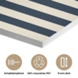 Verticale strepen - Blauw - Crème PET vilt klein 837 -closeup_DE