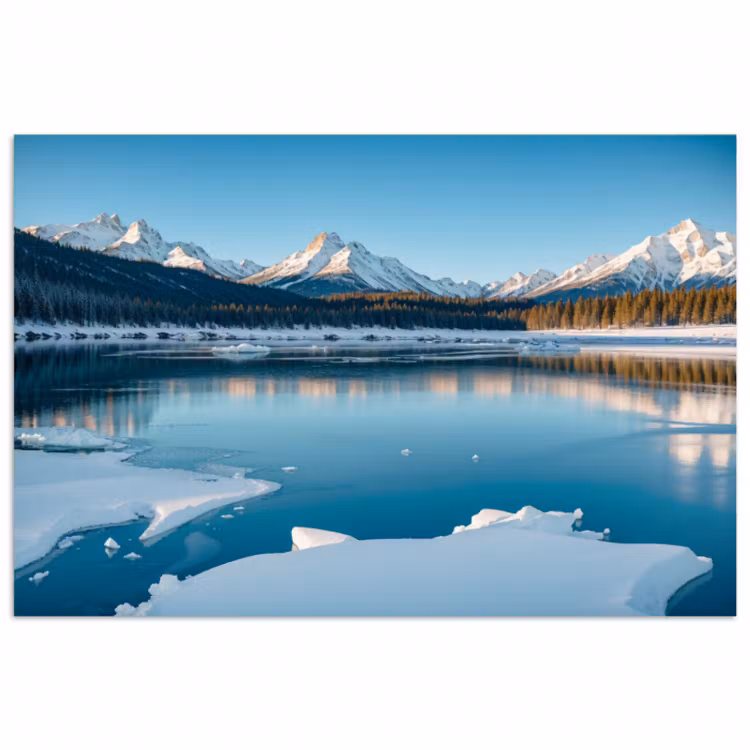 Poster - Landschaft - Winter - See - Berg - Aussicht - Eis