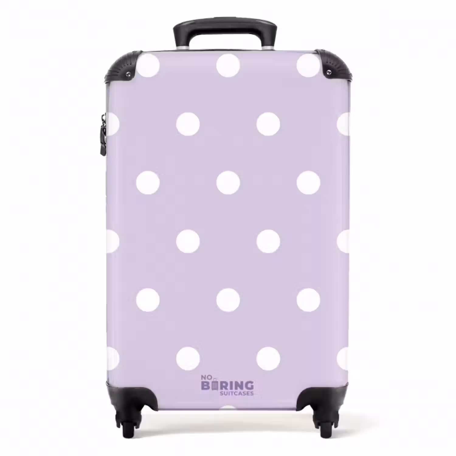Suitcase - Light purple background with white dots