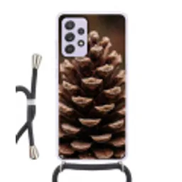 Dennenappel - Bos - Herfst - Bruin - Sfeervol Hoesje Samsung Galaxy A52 5G met koord klein -3d