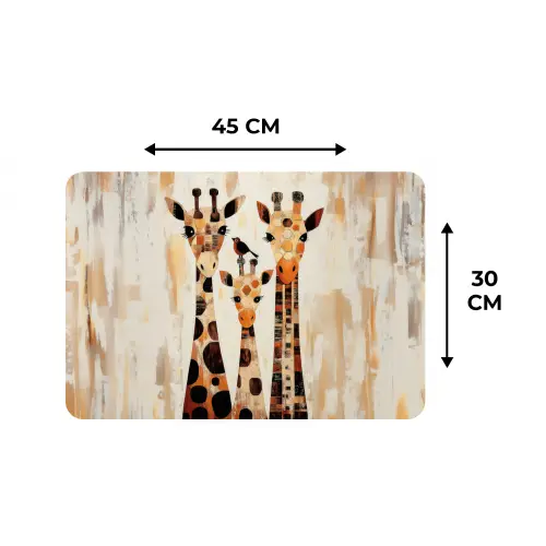 Giraffen - Cartoon - Crème Placemat vinyl groot -specs