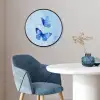 Vlinders - Sierlijk - Blauw Fotolijst rond zonder passe partout klein -sfeer2