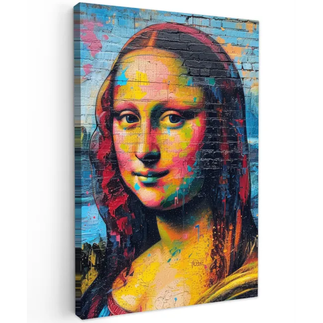 Graffiti - Mona Lisa - Streetart - Da Vinci canvas 2cm klein -z3d