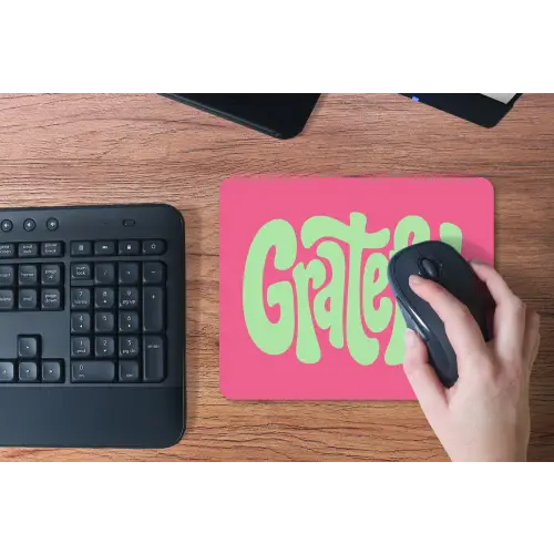 Grateful - Groen - Grafisch - Vloeiend muismat rubber klein -toetsenbord