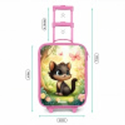 Kat - Vlinder - Bloemen Kinderkoffer - Roze klein -productfoto_formaten