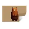Beer - Minimalistisch - Bruin Muursticker klein -3d