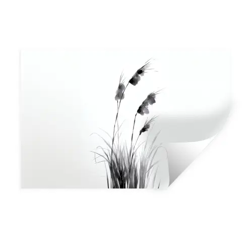 Minimalistisch - Stelen - Wit Muursticker klein -3d