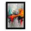 Moderne kunst - Oranje - Grijs - Abstract fotolijst zwart zonder passe partout klein -3d