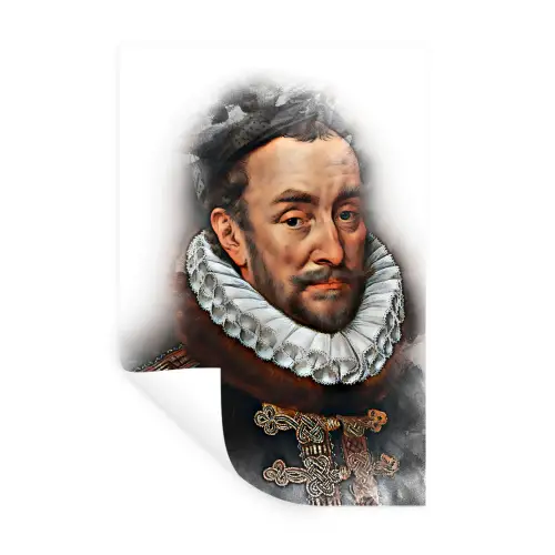 Willem van Oranje - Adriaen Thomasz - Rook Muursticker klein -3d