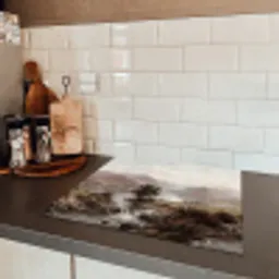 Berglandschap - Meer - Bergen - Vallei - Klassiek Inductie beschermer vinyl 3mm middel -sfeer3