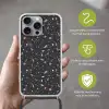 Terrazzo - Patroon - Zwart - Zacht Hoesje iPhone 16 Pro Max met koord klein 804 -sfeer2_NL