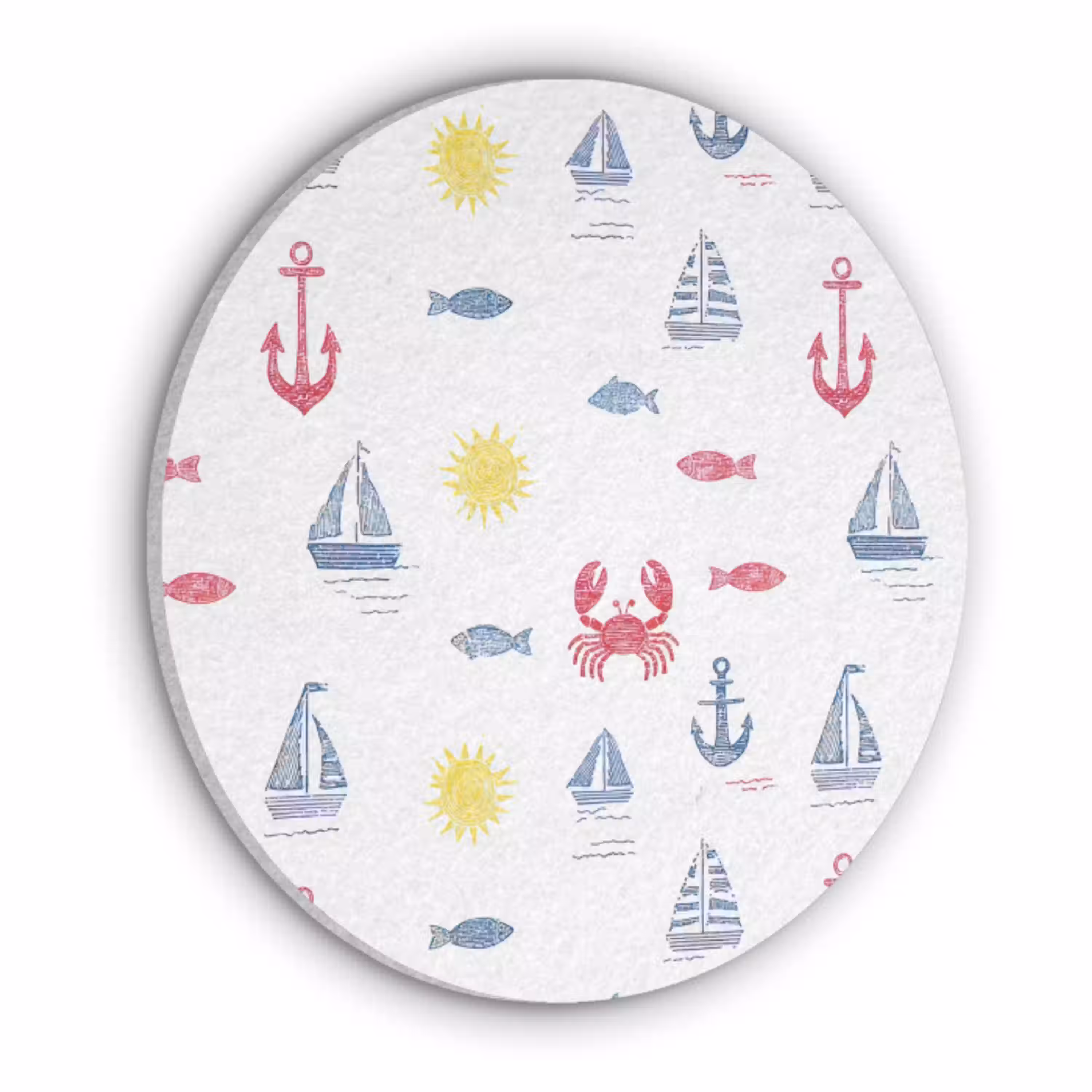 Nautisch - Illustraties - Kleurrijk Akoestische PET Vilt - Rond klein 838 -3d