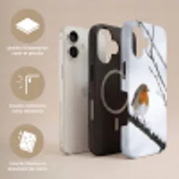 Roodborstje - Tak - Sneeuw - Winter - Levendig Toughcase MagSafe Apple iPhone 17 klein -USP_Lagen_FR