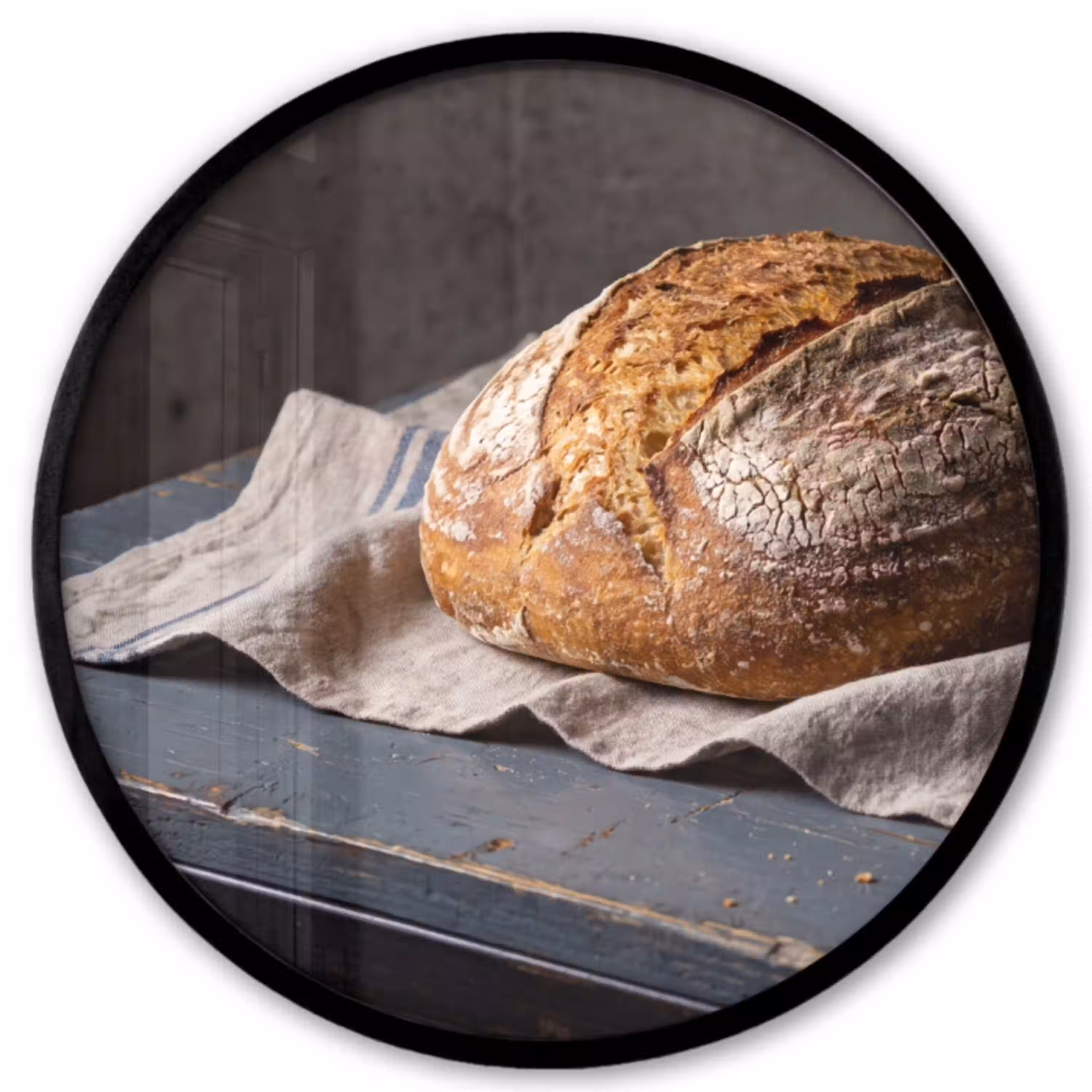 Brood - Rustiek - Eten Fotolijst rond zonder passe partout klein -3d