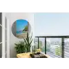 Strand - Doorkijk - zomer - Tropisch Wandcirkel tuinposter met ringen klein -buiten1