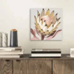 Protea - Bloem - Botanisch - Beige aluminium wit klein -sfeer1
