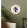 Donkerblauw - Kever - Bloemtakken - Sierlijk Wandcirkel behangsticker klein -sfeer2