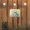 Vaas - Delftsblauw - Madeliefjes tuinposter los doek klein -sfeer1