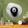 Biljartbal - Getal - Acht - Wit Wandcirkel Organisch Plexiglas middel -sfeer2