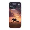 Olifanten - Grasland - Zonsondergang Telefoonhoesje iPhone 17 Pro klein -3d