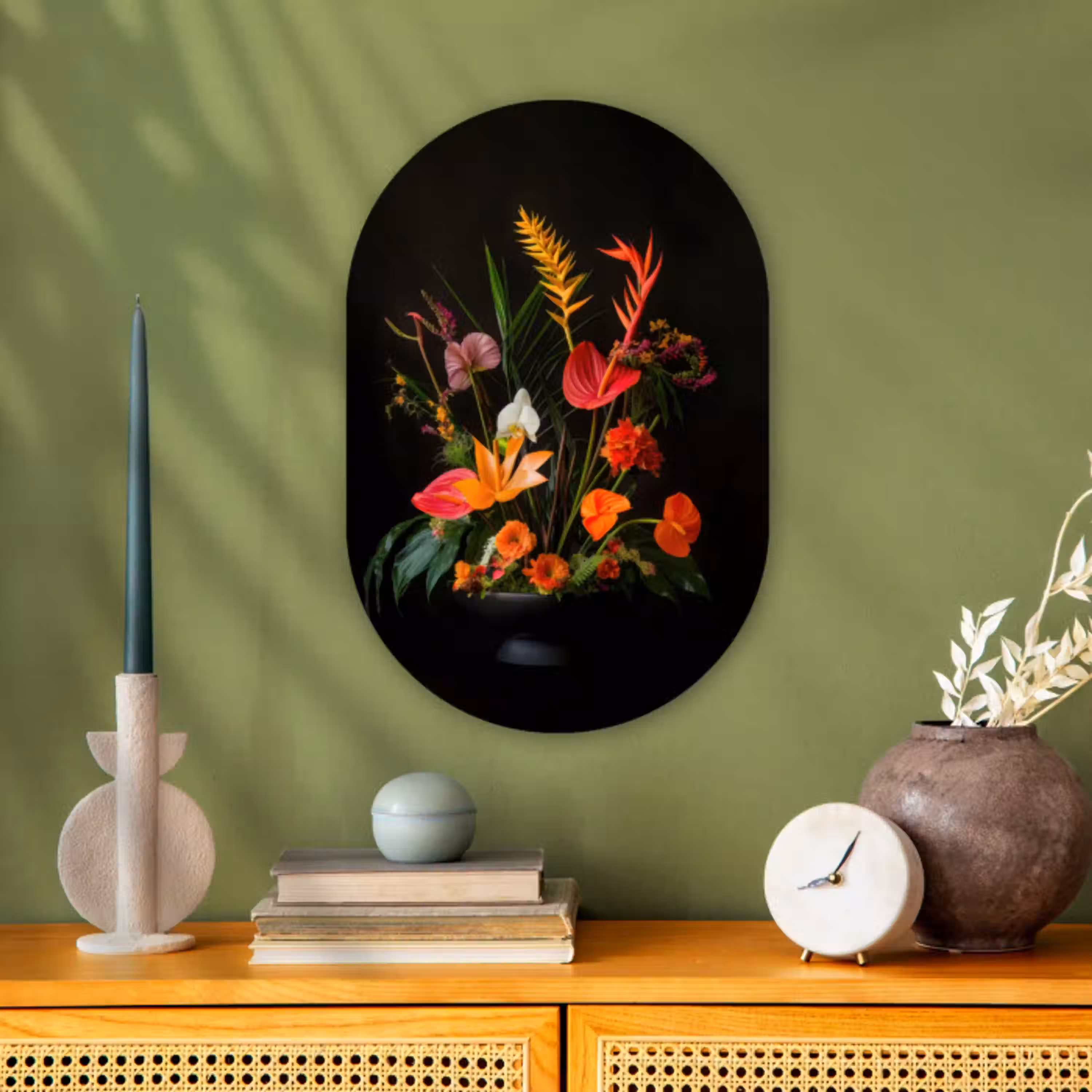 Schaal - Boeket - Bloemen Wandcirkel Ovaal Forex klein -sfeer2