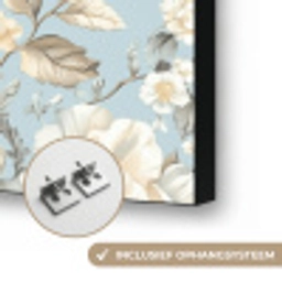Botanisch - Zangvogel - Blauw Textielframe zwart klein 947 -USP_ophangsysteemNL