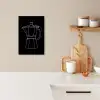 Mokkapot - Zwart - Wit - Lijntekening KitchenYeah - Keuken - Canvas klein -sfeer1