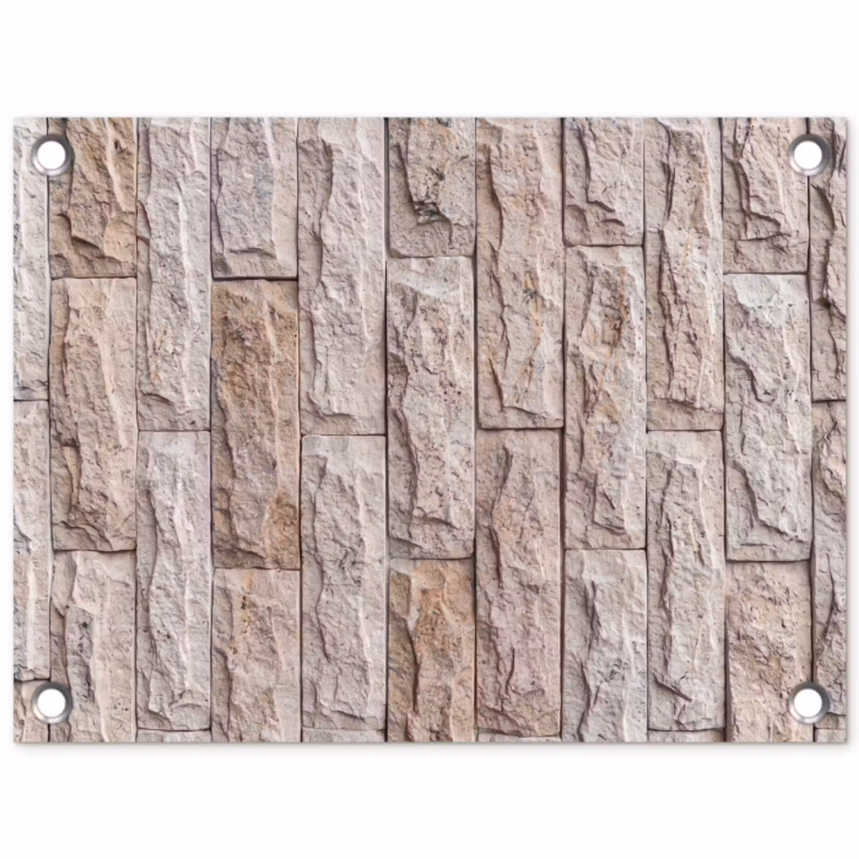 Muur - Steen - Ruw - Beige - Textuur tuinposter los doek klein -3d