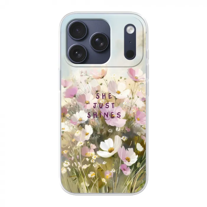 Quote - Bloemen - Schilderachtig Telefoonhoesje iPhone 17 Pro klein -3d