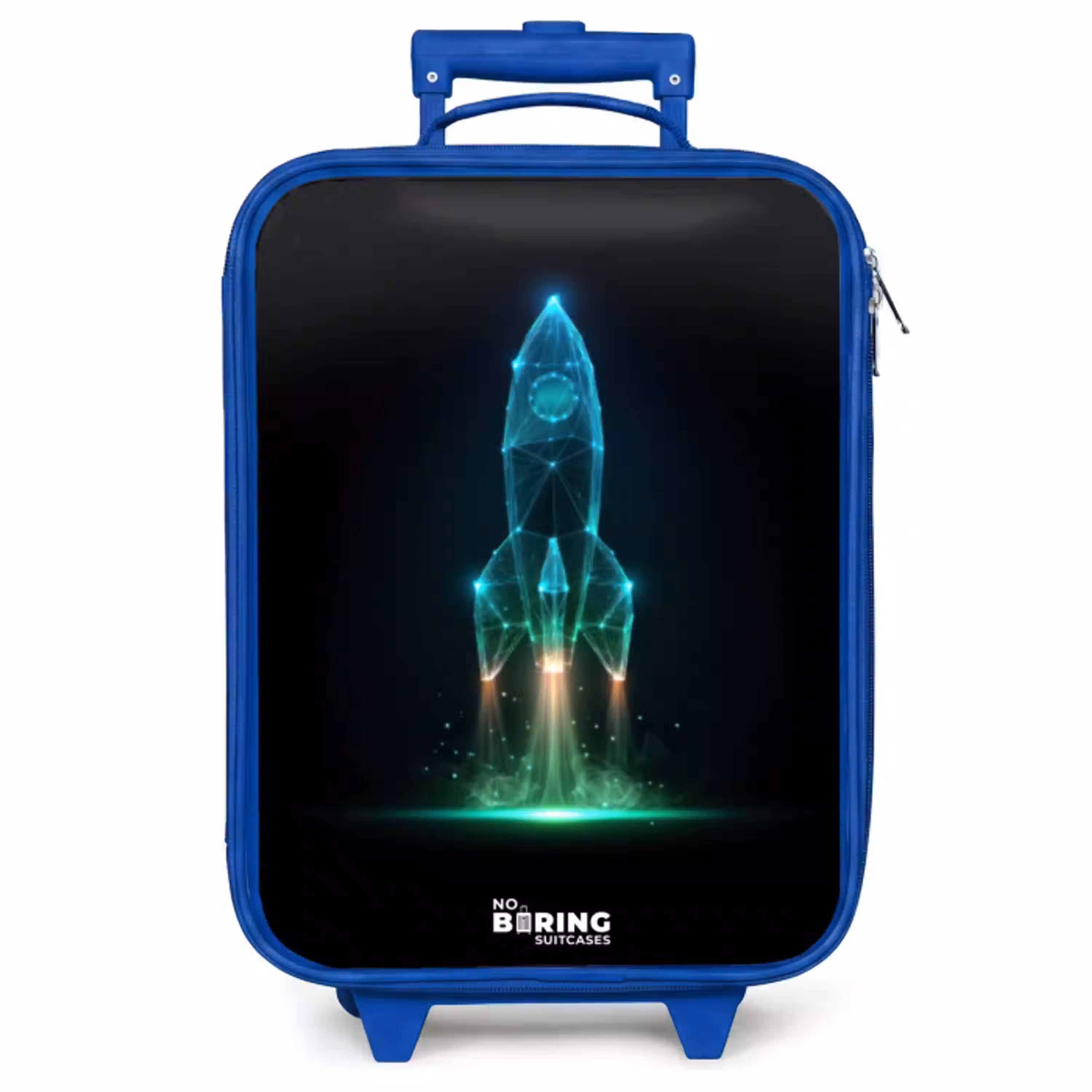 Lancerende raket in neonstijl Kinderkoffer - Blauw klein -zzz_website3d