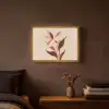 Bloemen - Blaadjes - Minimalistisch - Roze Light Box met batterij (Wandlamp) middel -sfeer4