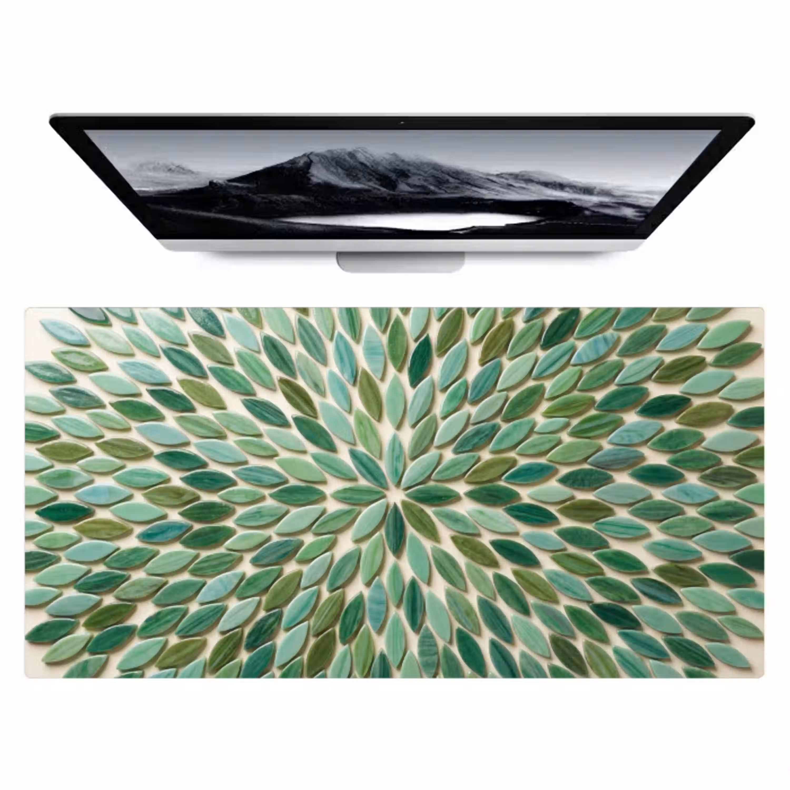Patroon - Blad - Groen - Abstract Muismat XXL klein -zzz3d